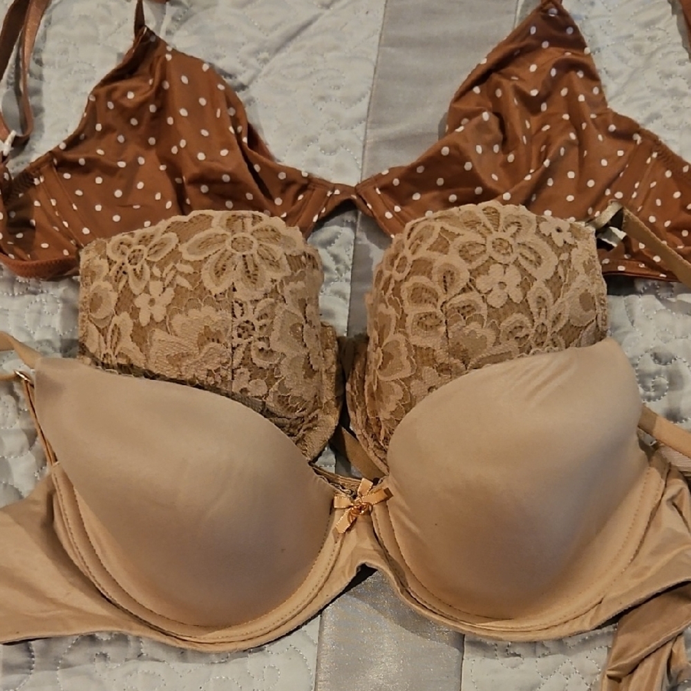 Elegant Lace Push-Up Bra in Tan